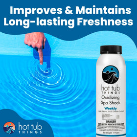 Hot Tub Things oxidizing spa shock 1 lb packaging for easy storage