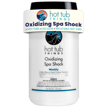 Hot Tub Things oxidizing spa shock bottle for easy application and clearer water