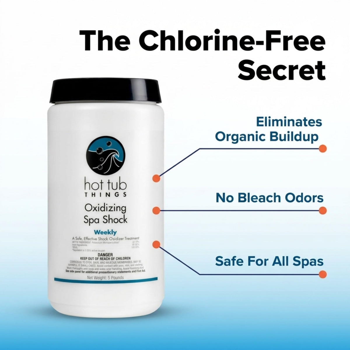 Hot Tub Things oxidizing spa shock gentle on skin with strong results