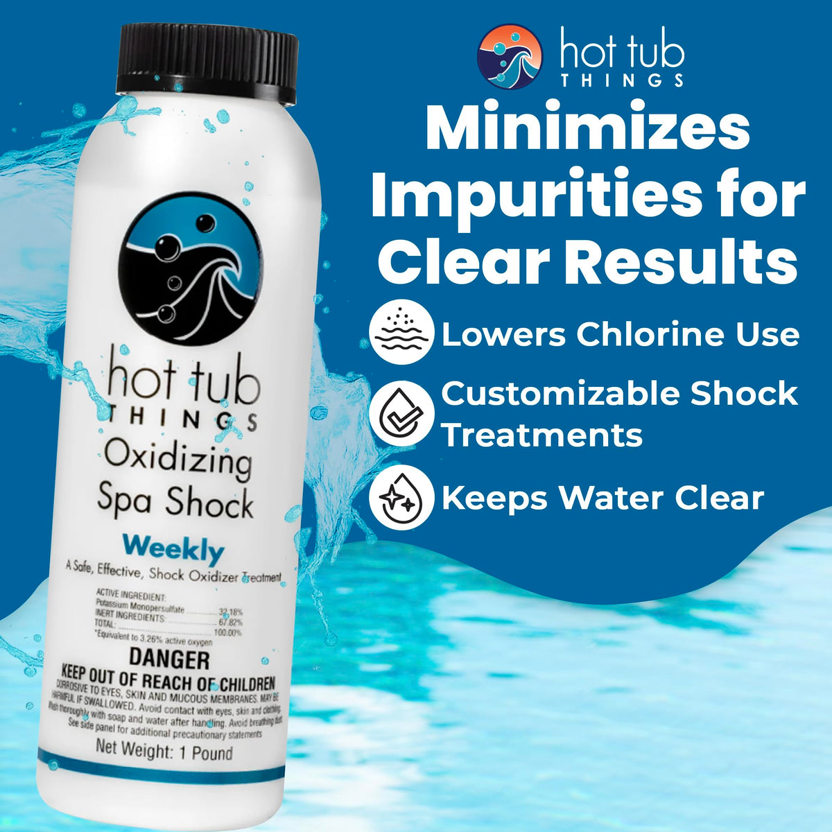 Hot Tub Things oxidizing spa shock targets odors for a fresher tub experience