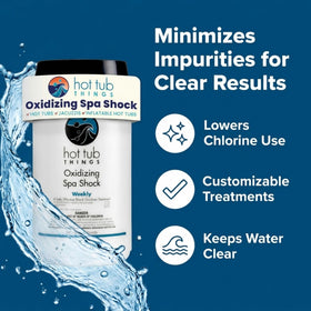 Hot Tub Things oxidizing spa shock shows clearer water after treatment