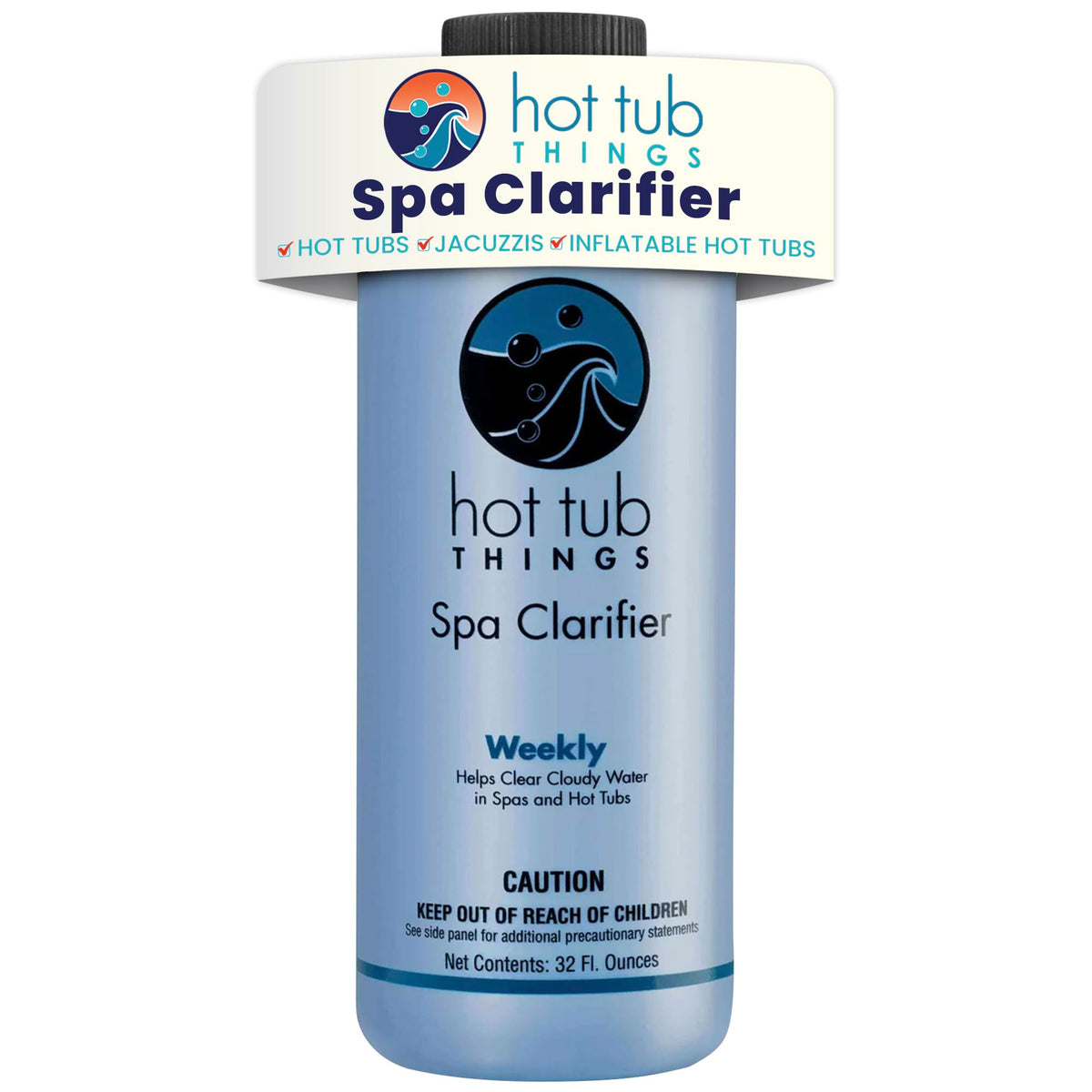 Hot Tub Things Spa Water Clarifier clears cloudy water for a crystal-clear soak