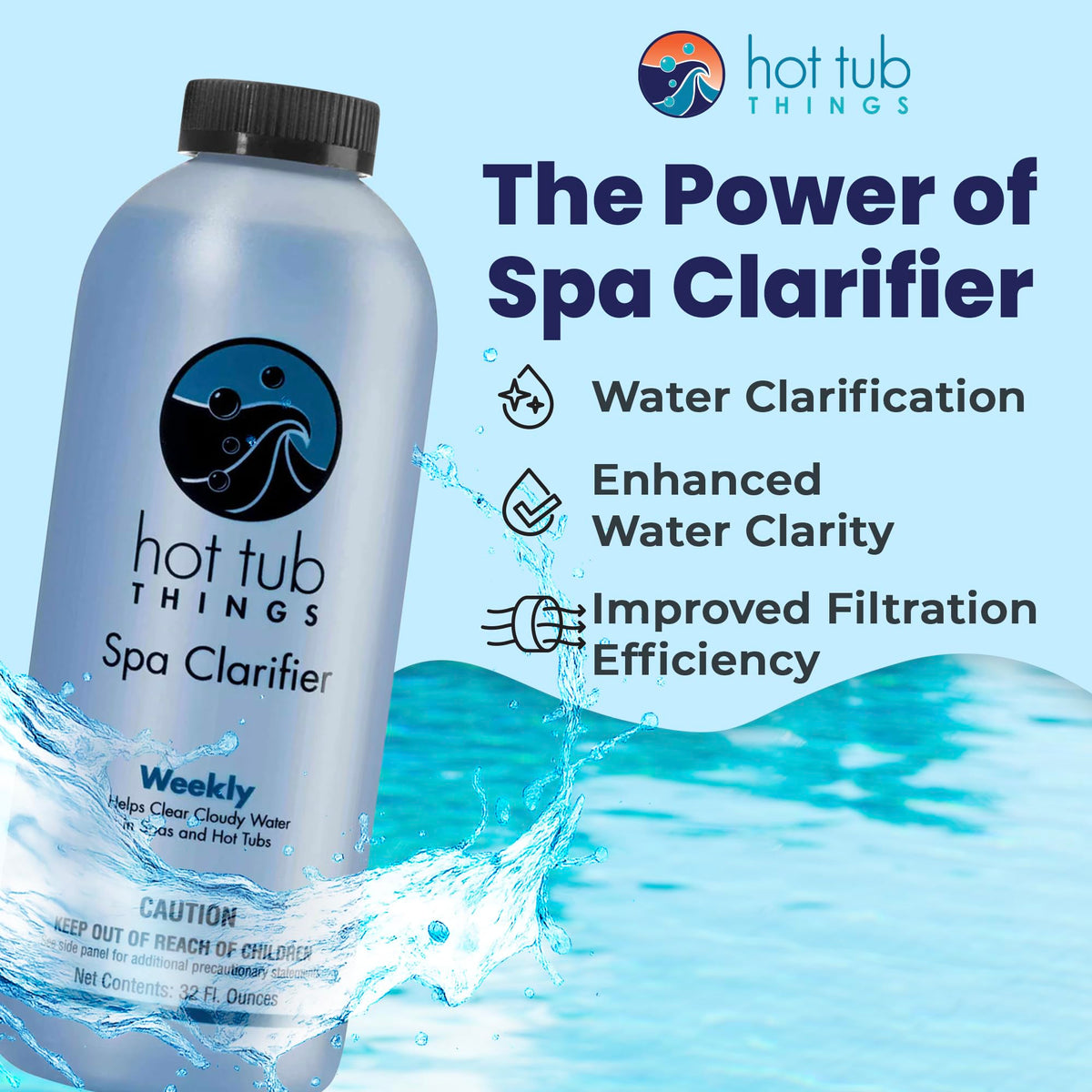 Hot Tub Things Spa Water Clarifier easy to apply and delivers fast results for your tub