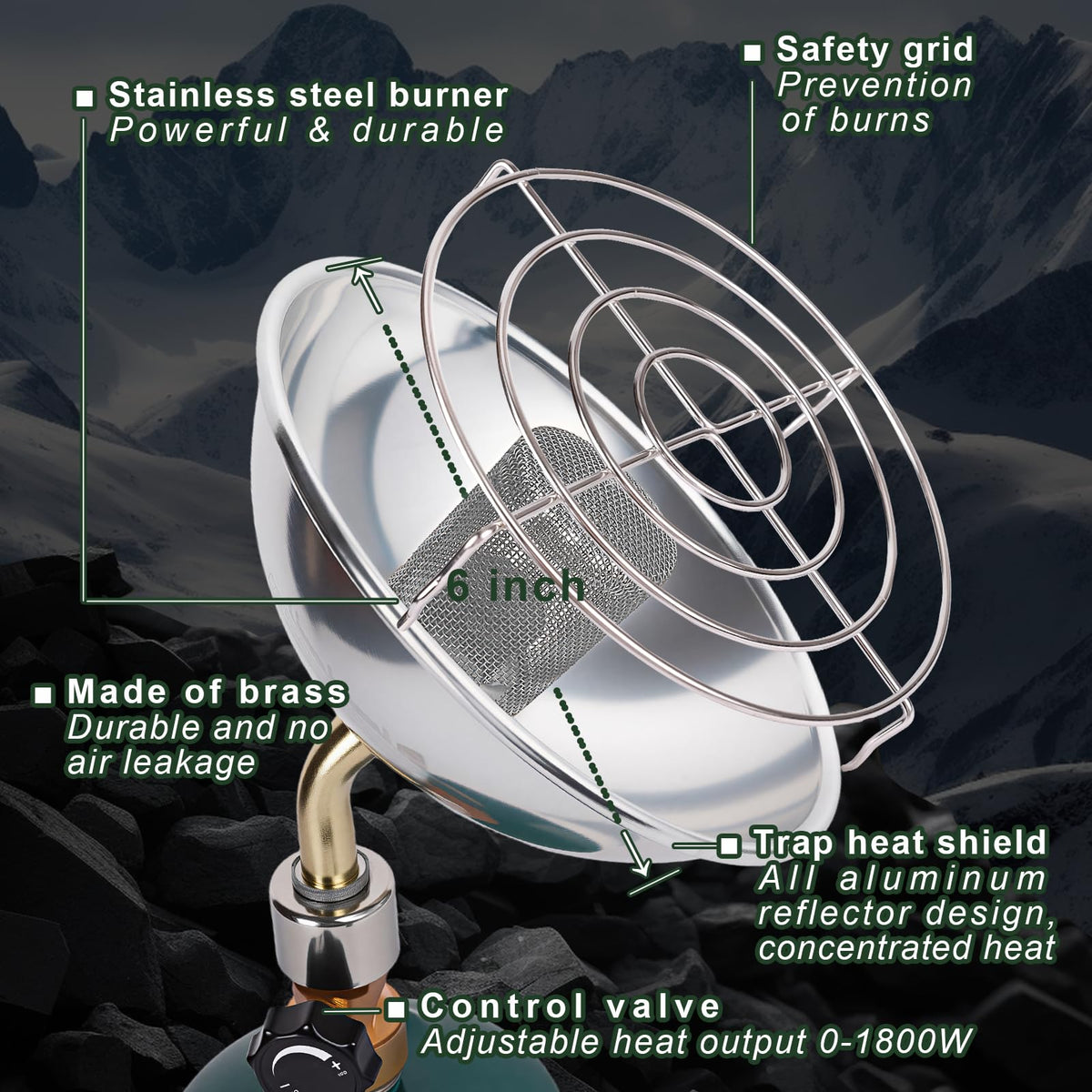 Hotdevil heater with safety mesh guards for safer outdoor warmth.