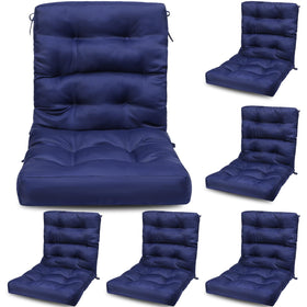 Hoteam navy blue 6-piece patio chair cushions for outdoor comfort and durability.