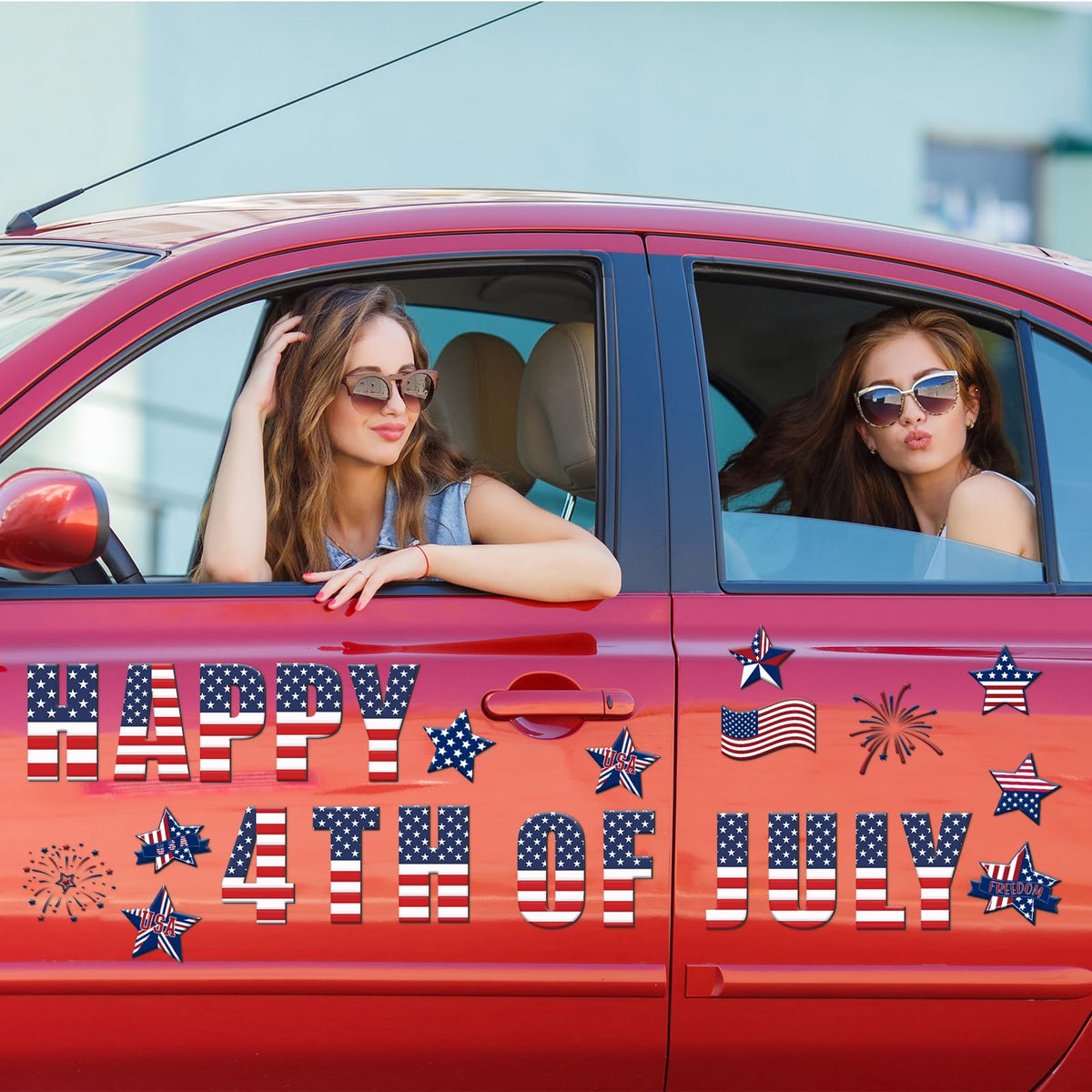 Hoteam fireworks motif magnet for festive home or vehicle decoration.