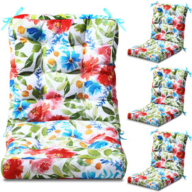 Hoteam four-set cushions with flower pattern, packaged for easy outdoor use.