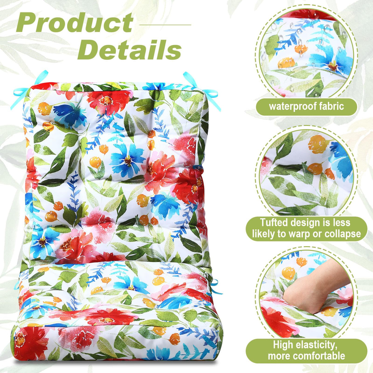 Hoteam waterproof fabric cushions resist rain for outdoor lounging.