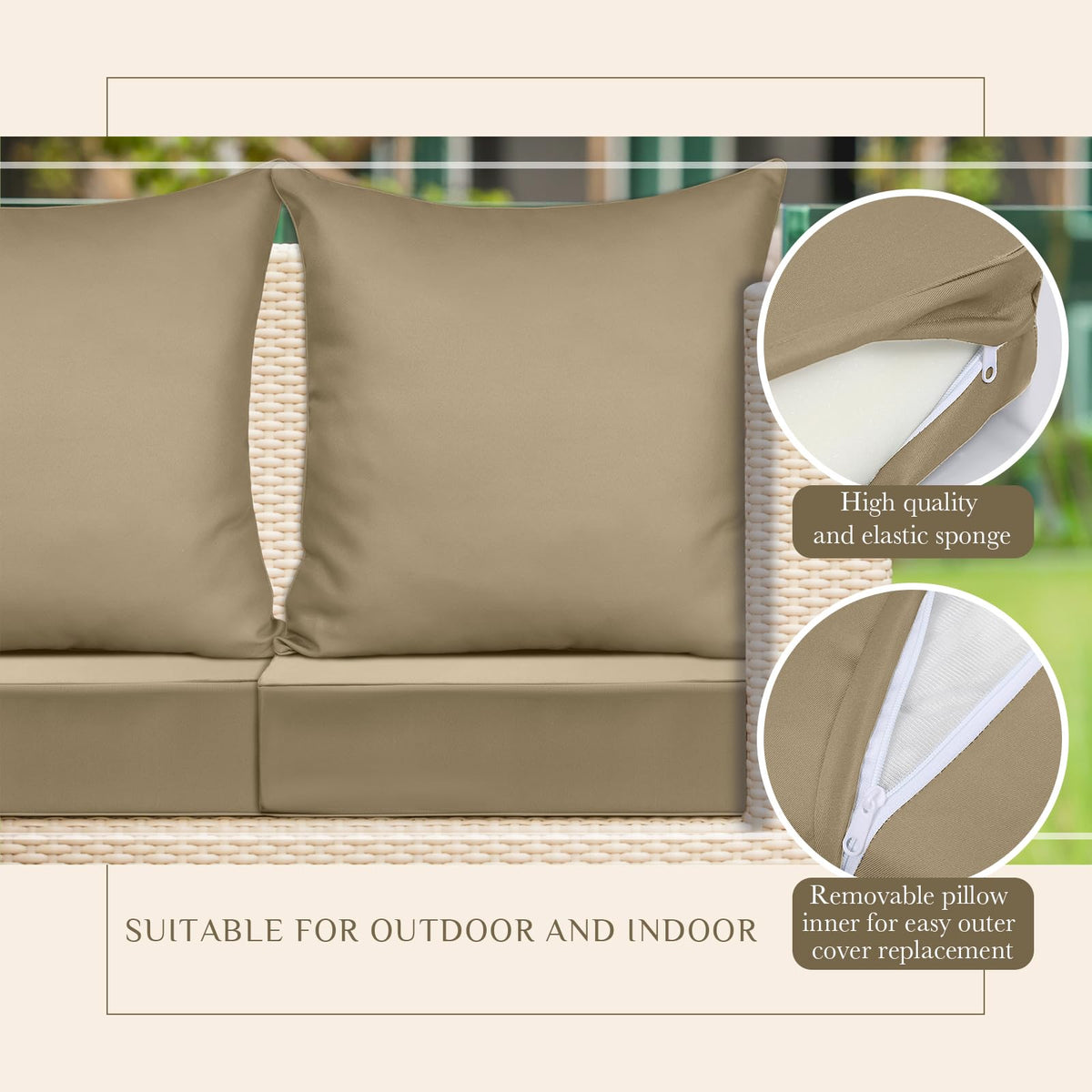 Hoteam hidden zipper enables easy cover removal for washing.
