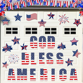Hoteam Independence Day magnet set with stars and stripes for refrigerators and cars.
