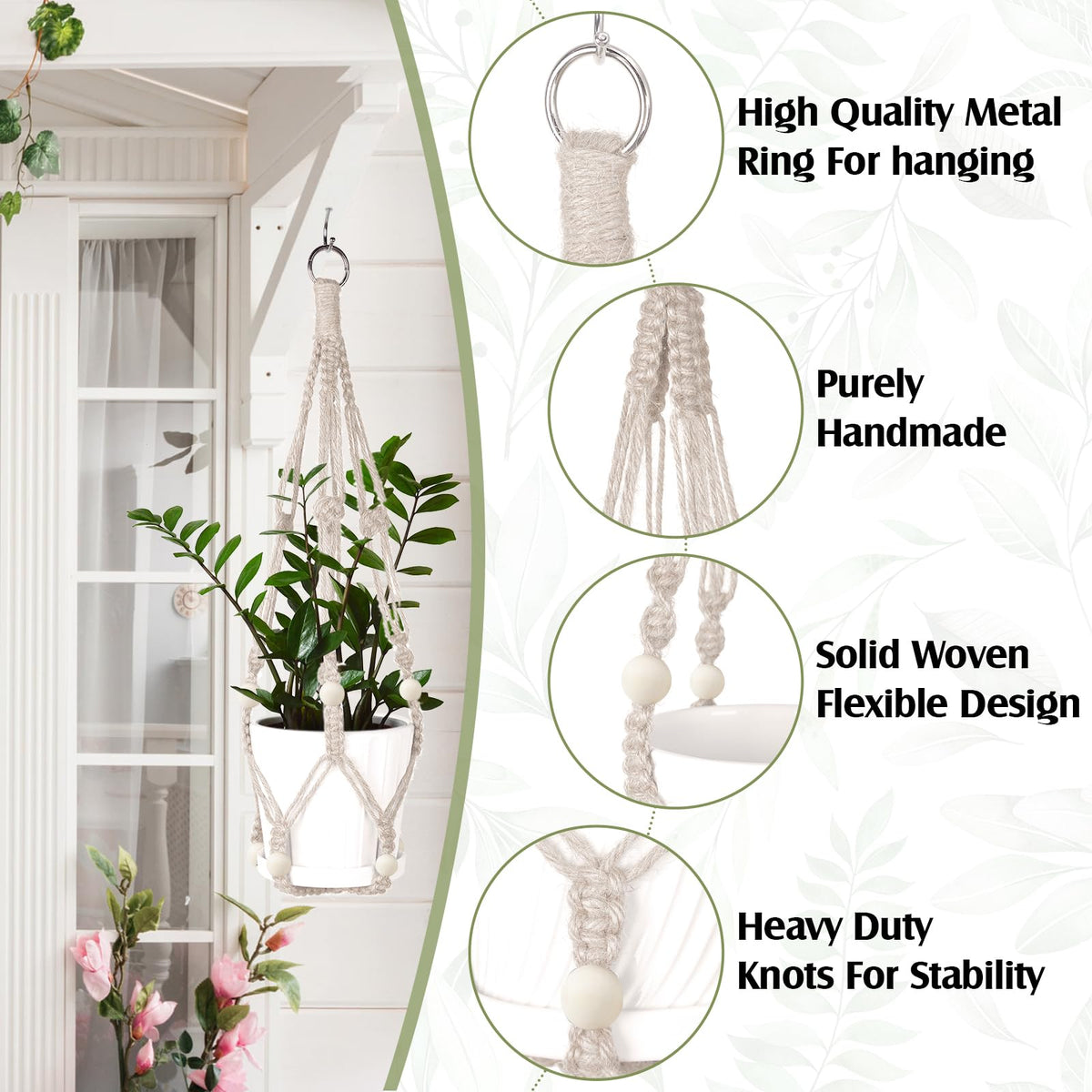 Hoteam indoor-outdoor hanging planter display for flexible decor