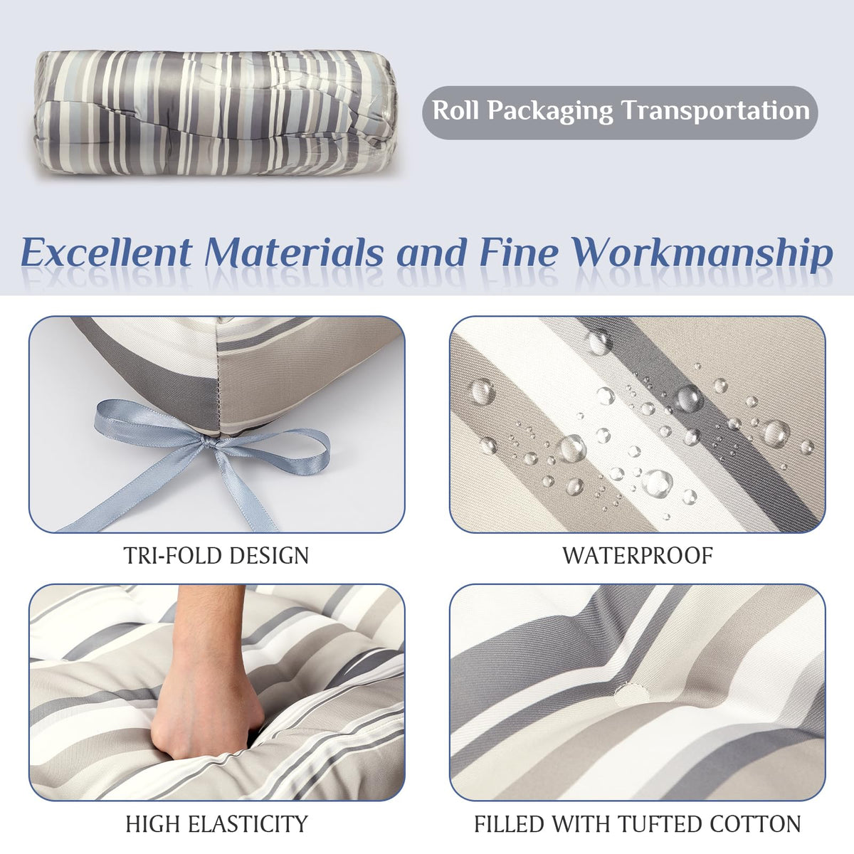 Hoteam cushions suitable for indoor and outdoor rocking chairs and benches