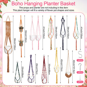 Hoteam macrame hanging planters collection ideal for balcony or patio displays