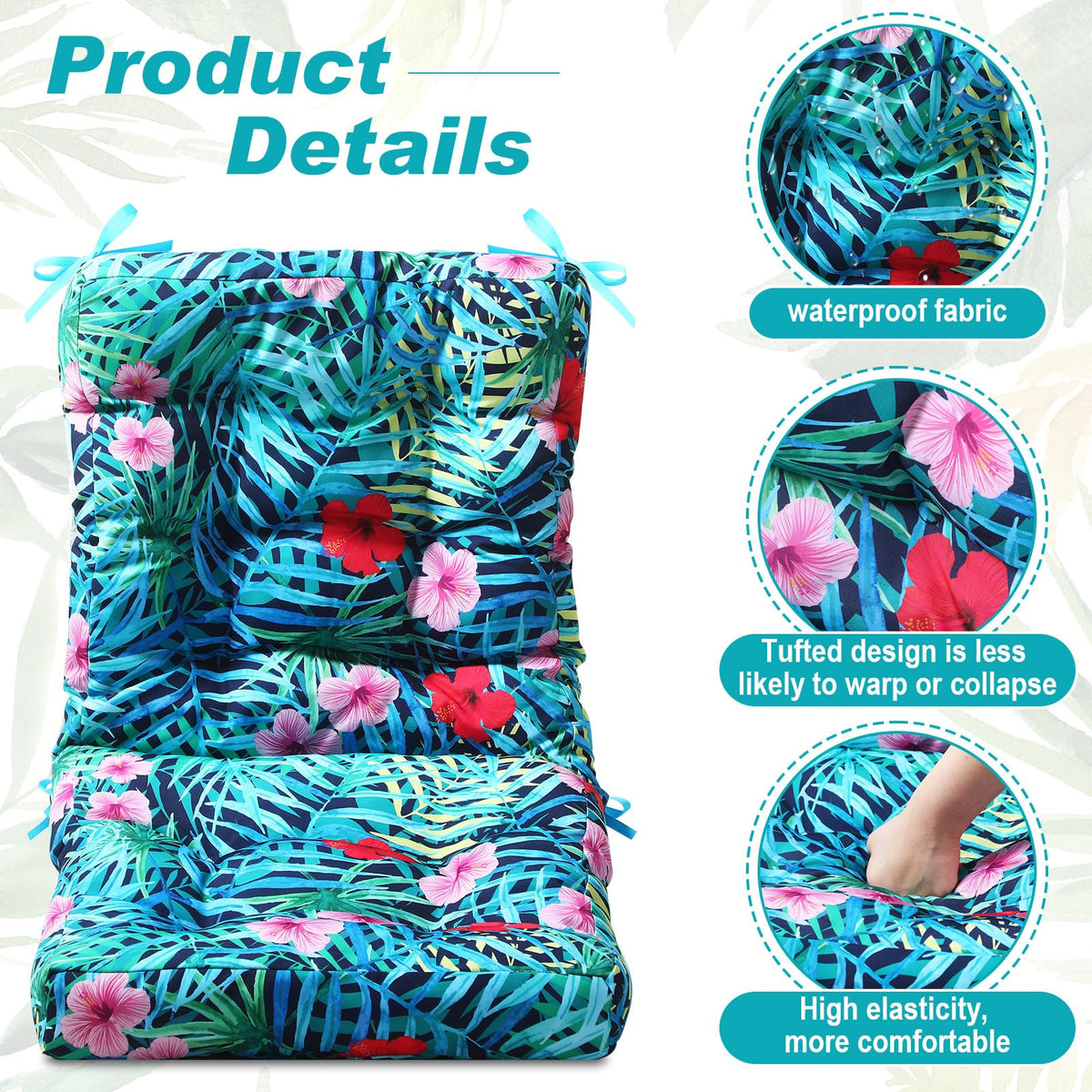 Hoteam Palm waterproof fabric close-up displaying fade-resistant material