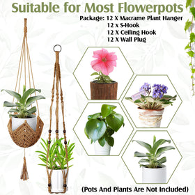 Hoteam macrame hanger supports pots from 4-8 inches in diameter for versatility.