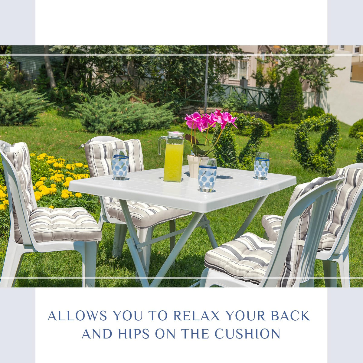Thickened Hoteam cushion adds extra comfort to outdoor seating