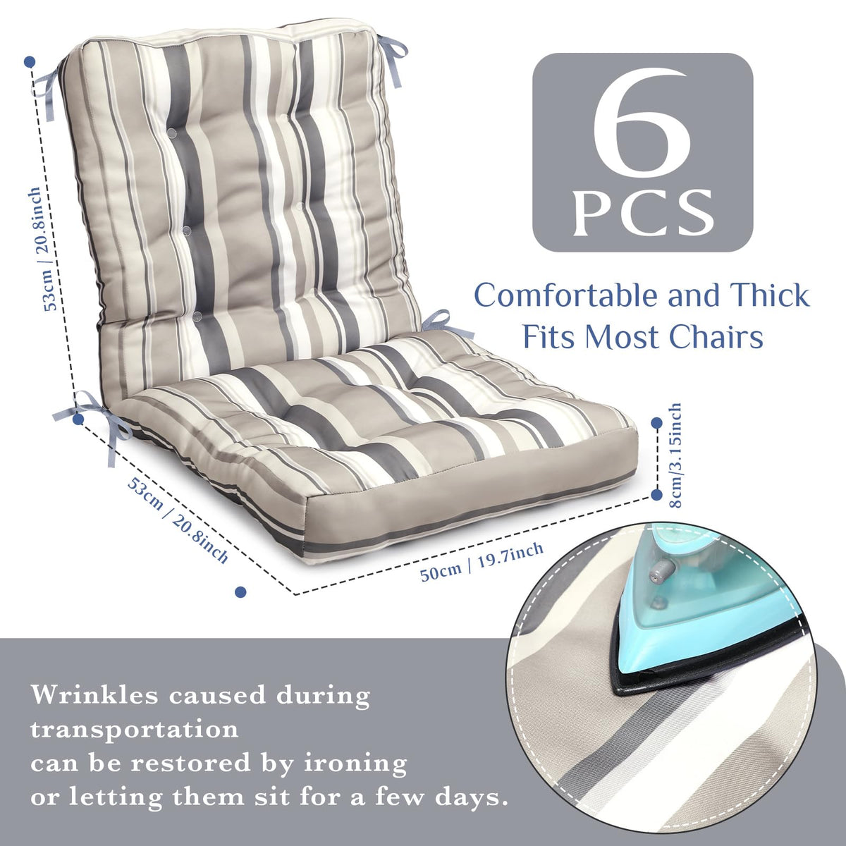 Waterproof Hoteam chair cushions ready for outdoor use and easy cleanup