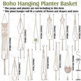 Hoteam white boho plant hanger set showcasing versatile display