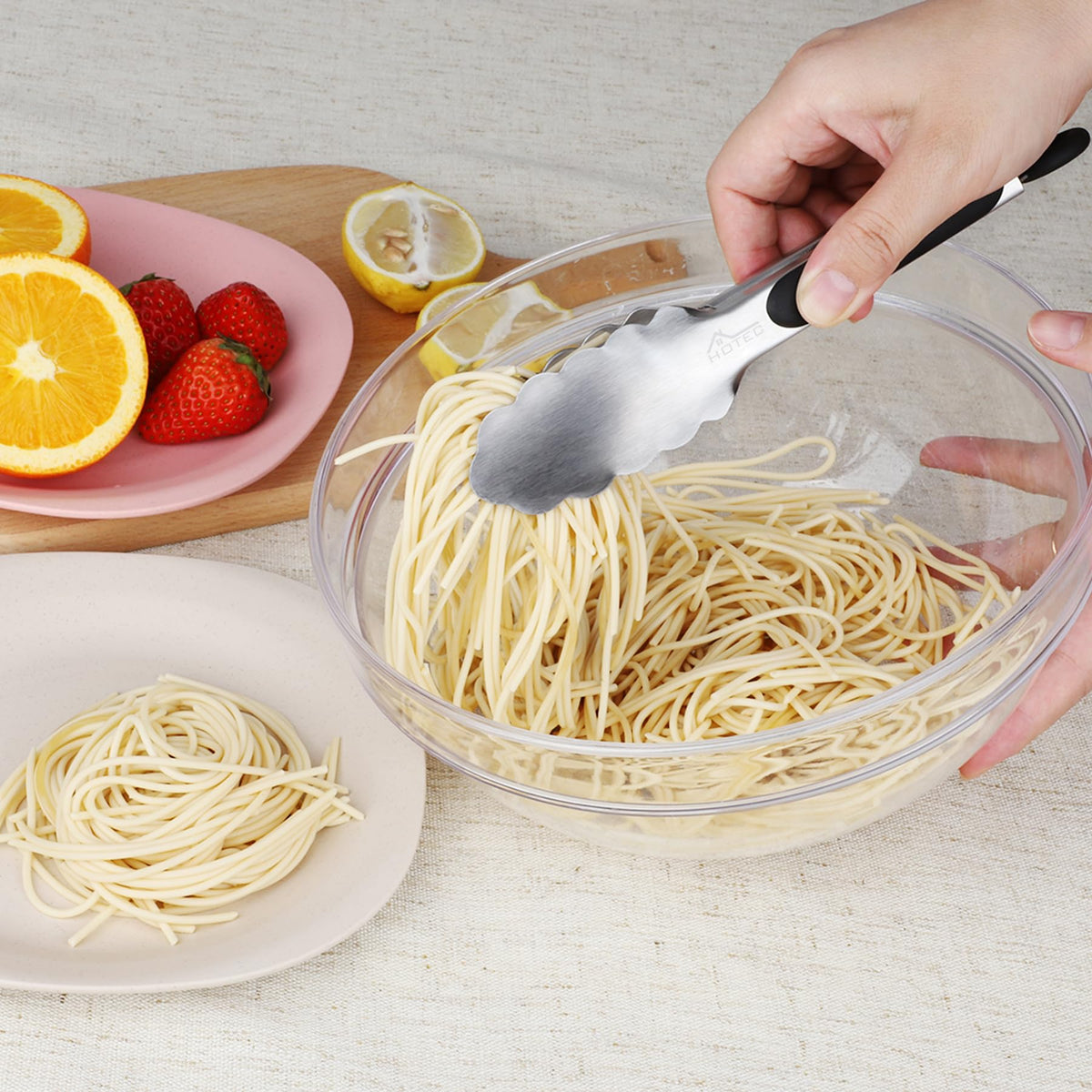 Hotec mini tongs ideal for buffet serving and small plates.