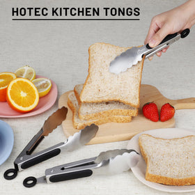 Hotec mini tongs dishwasher safe for quick cleaning.