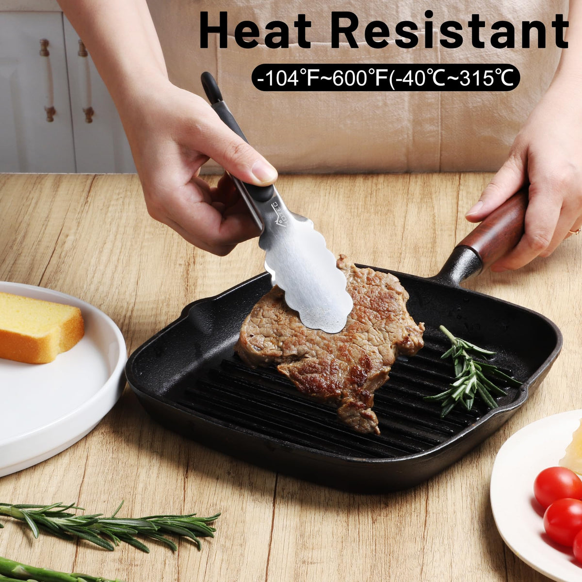 Hotec mini tongs with locking mechanism for tidy storage.