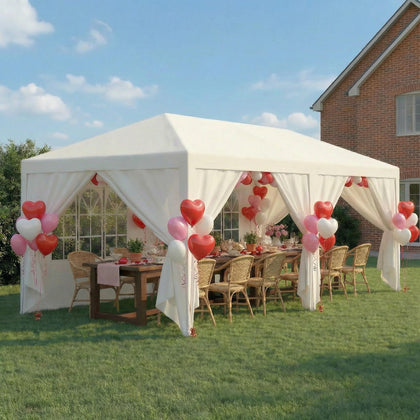 Hoteel 10x20 ft party tent frame showing sturdy, rust-resistant support for backyard events