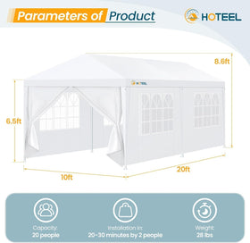 Hoteel tent with two zippered doors for easy access.