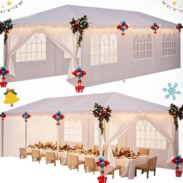 Hoteel 10x30 tent assembly demonstrates quick setup for outdoor events.