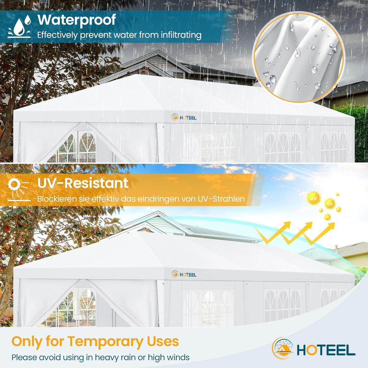 Hoteel removable sidewalls shown adding flexible space.