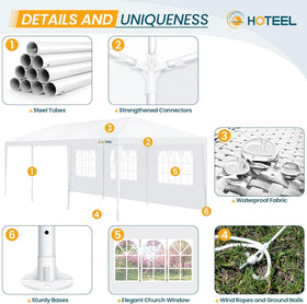 Hoteel waterproof top fabric keeps guests dry during rain.