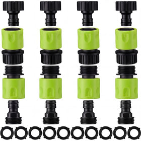 Hotop 16-piece garden hose quick connector set in fluorescent color for easy setup.