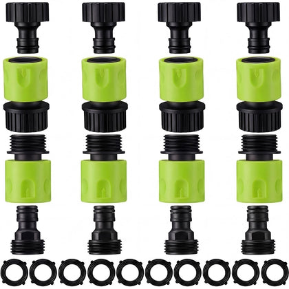 Hotop 16-piece garden hose quick connector set in fluorescent color for easy setup.