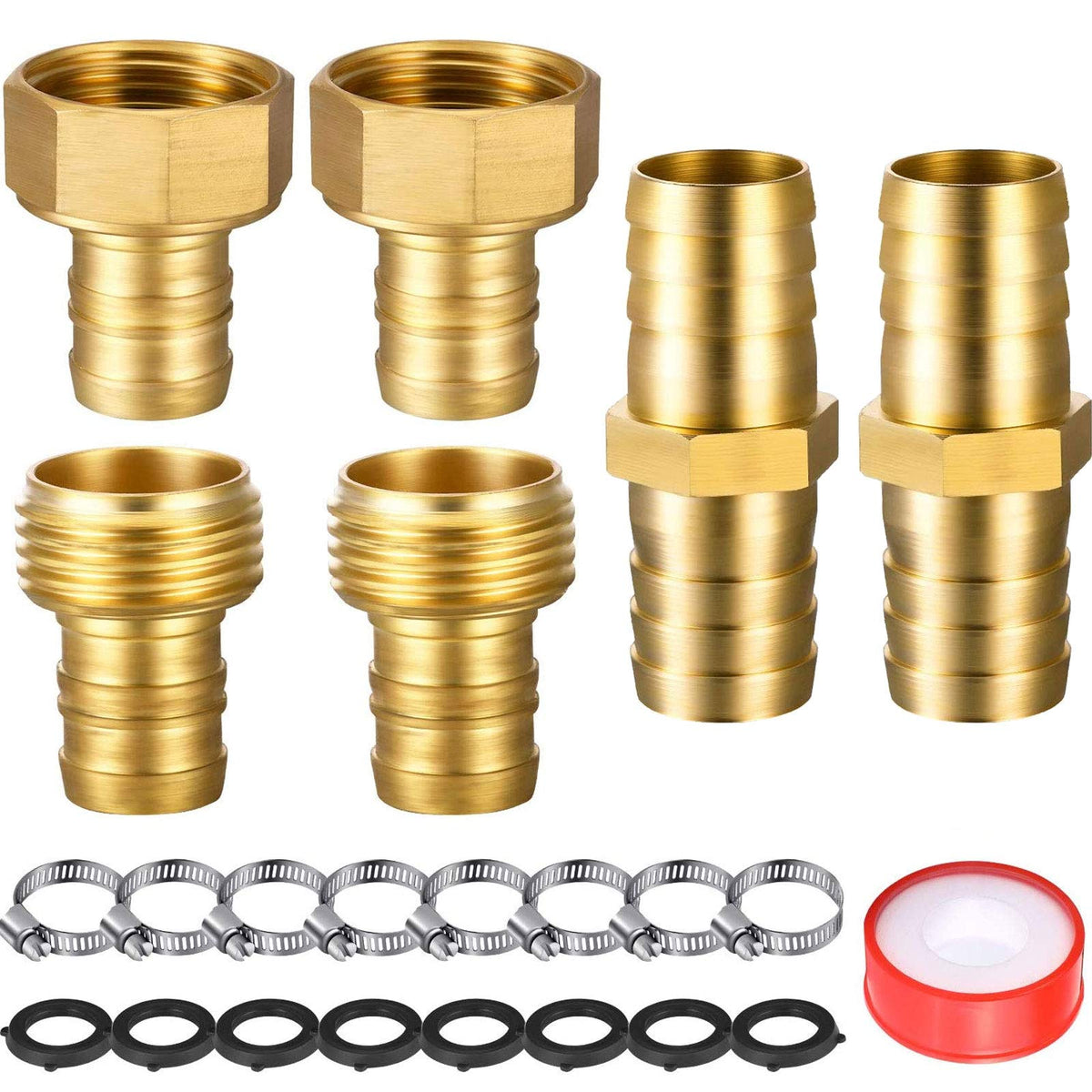 Hotop 4-set brass hose mender kit in action for quick repairs.