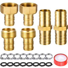 Hotop 4-set brass hose mender kit in action for quick repairs.