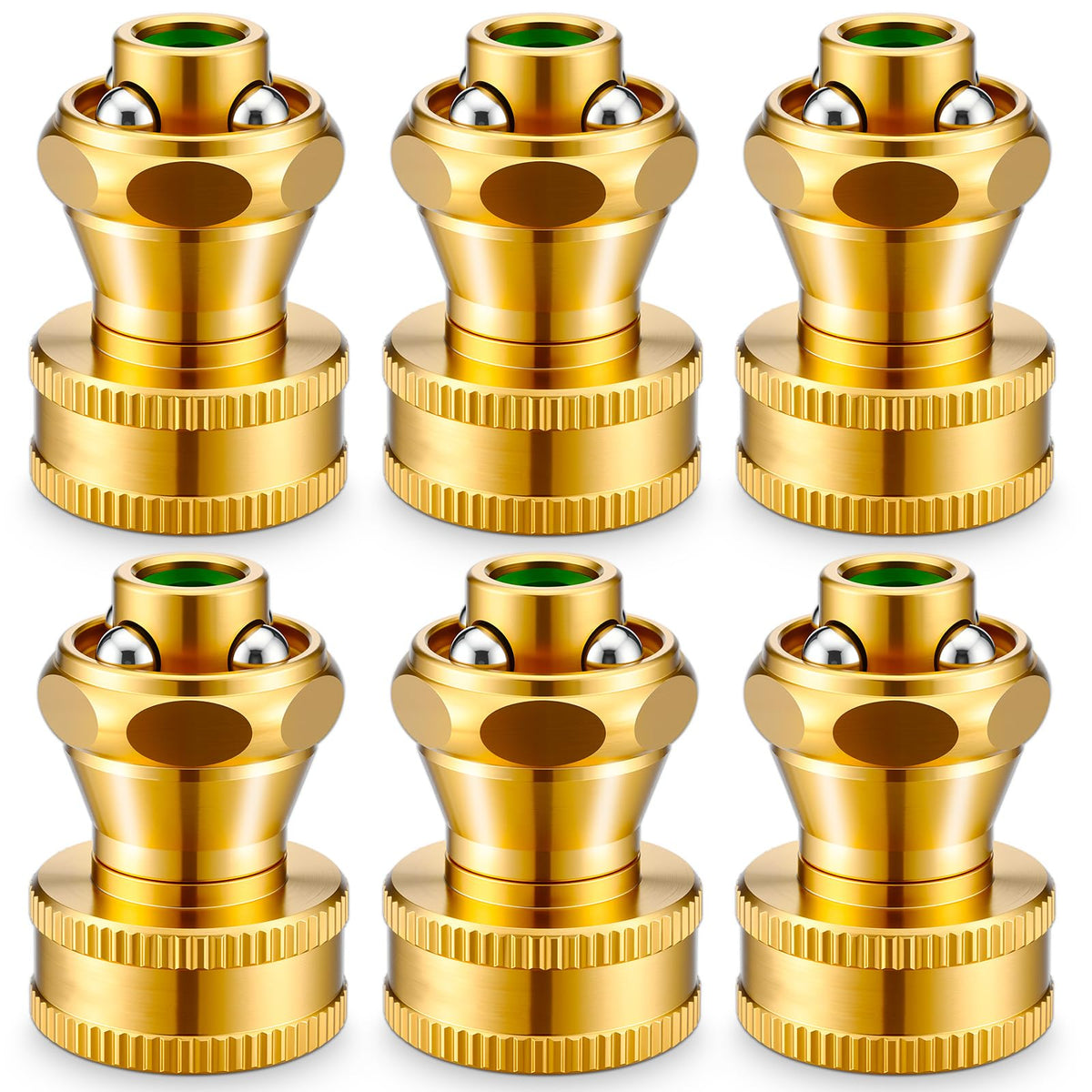 Hotop Big Shot brass nozzle front view, showing sturdy construction for garden use