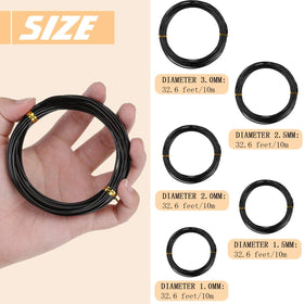 Hotop bonsai wires 1.5mm black rolls ideal for medium branches and bends.