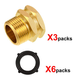 Hotop brass garden hose adapter for GHT to NPT connection in action.