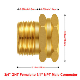 Hotop brass connector close-up highlighting tapered threads for sealing.
