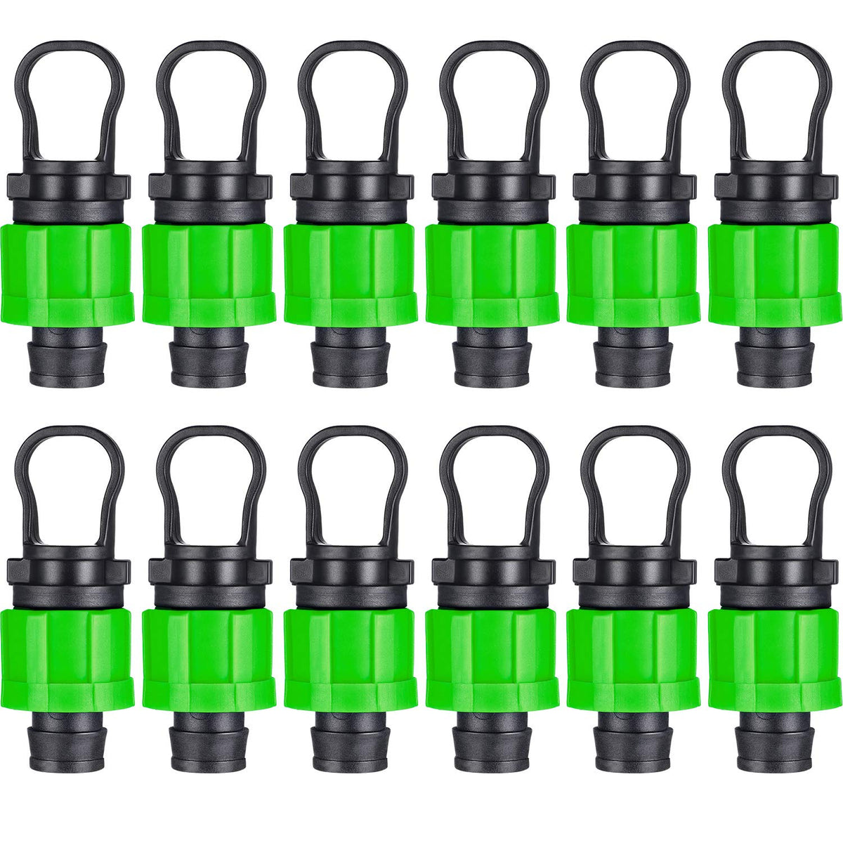 Hotop end cap 12-pack seals 1/2 inch tubing for leak-free irrigation.