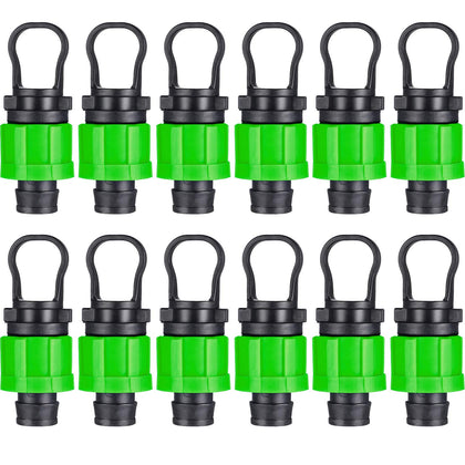 Hotop end cap 12-pack seals 1/2 inch tubing for leak-free irrigation.