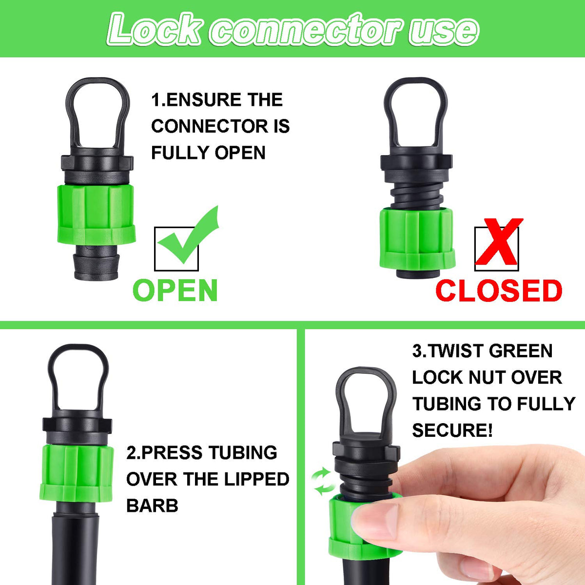 Hotop end cap seals 16-17mm tubing to prevent leaks during irrigation.