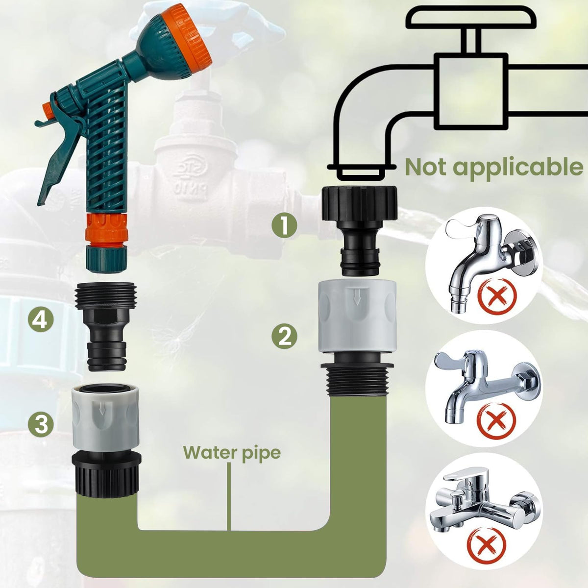 Hotop female hose end connector with durable plastic build.