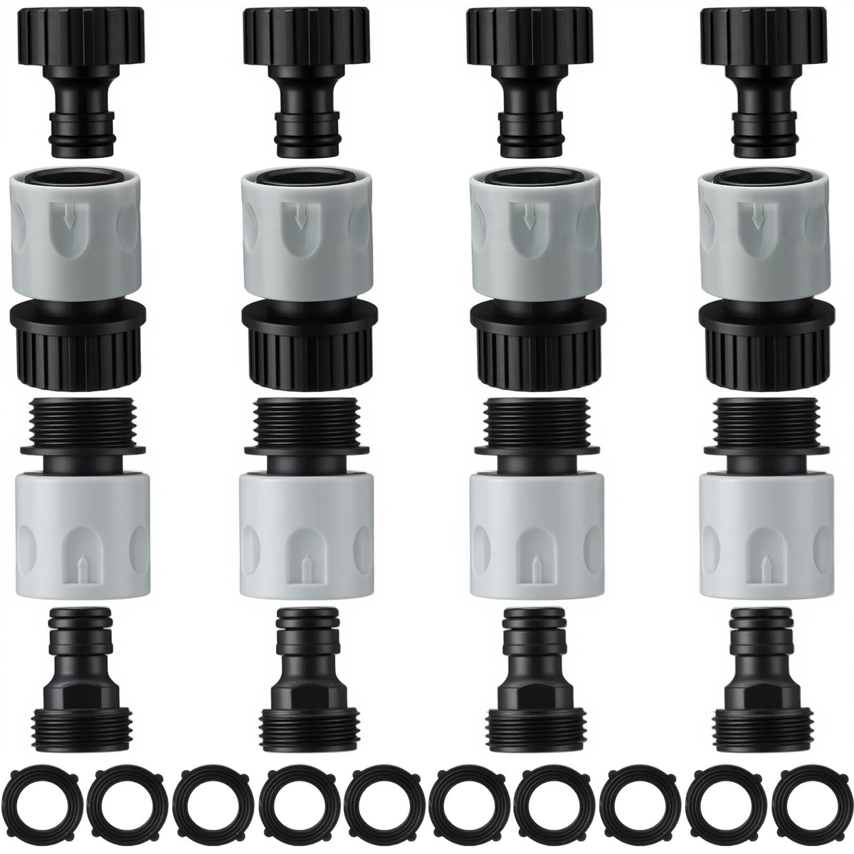 Hotop garden hose quick connector set for versatile fittings and easy assembly.