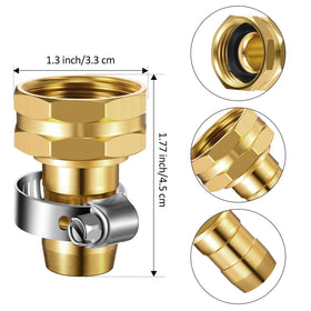 Aluminum hose adapter end joining two hose sections securely.