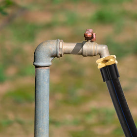 Hotop installed hose connection demonstrates versatile, secure fit.
