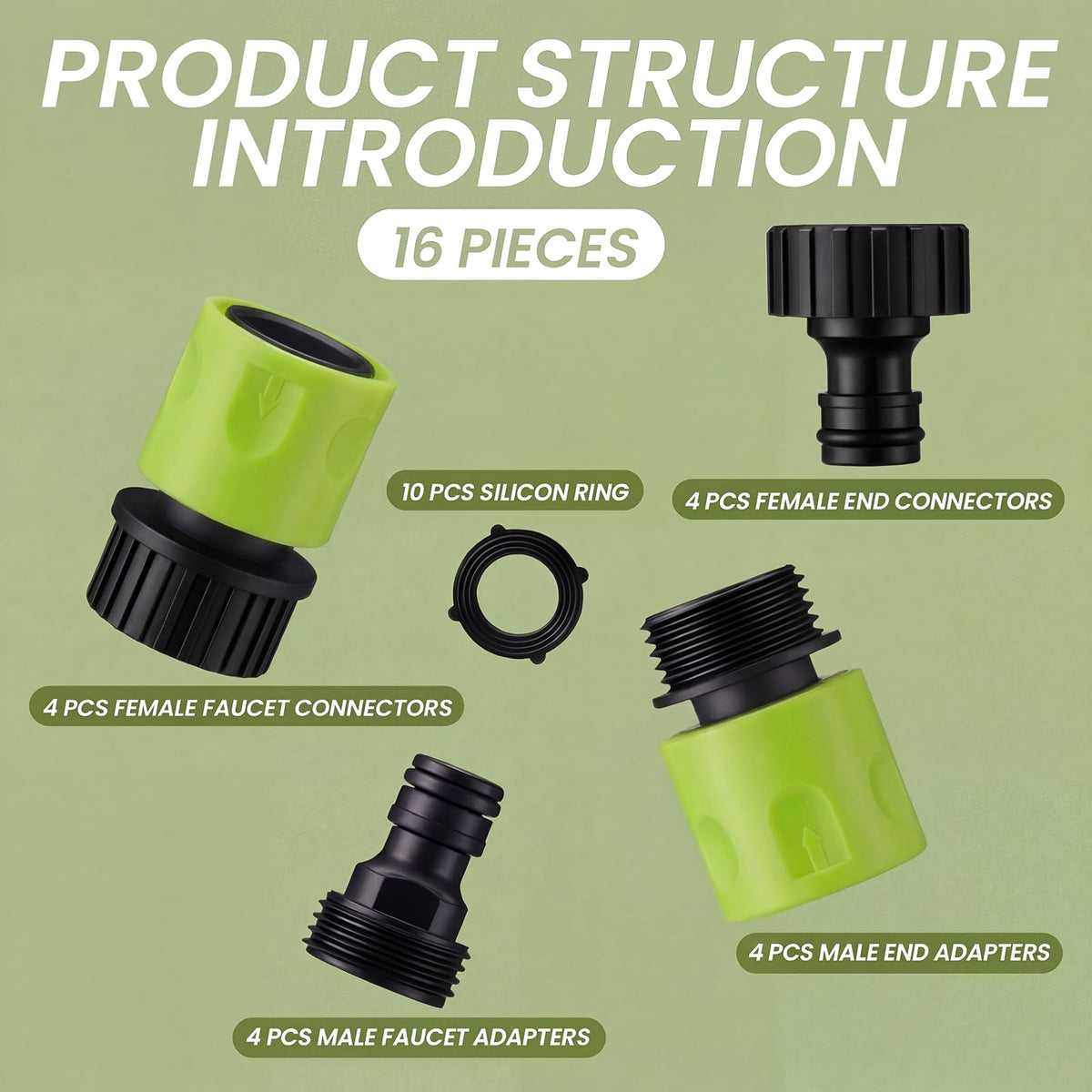 Hotop male faucet adapter for fast dependable water flow.