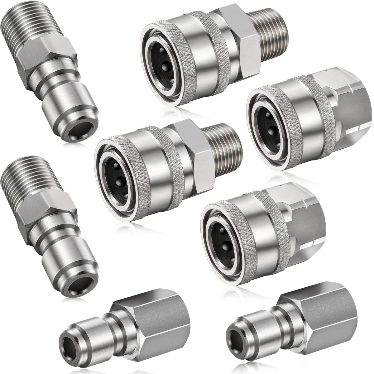Hotop NPT 3/8 inch quick connector kit assembly shows easy hose-pump connections.