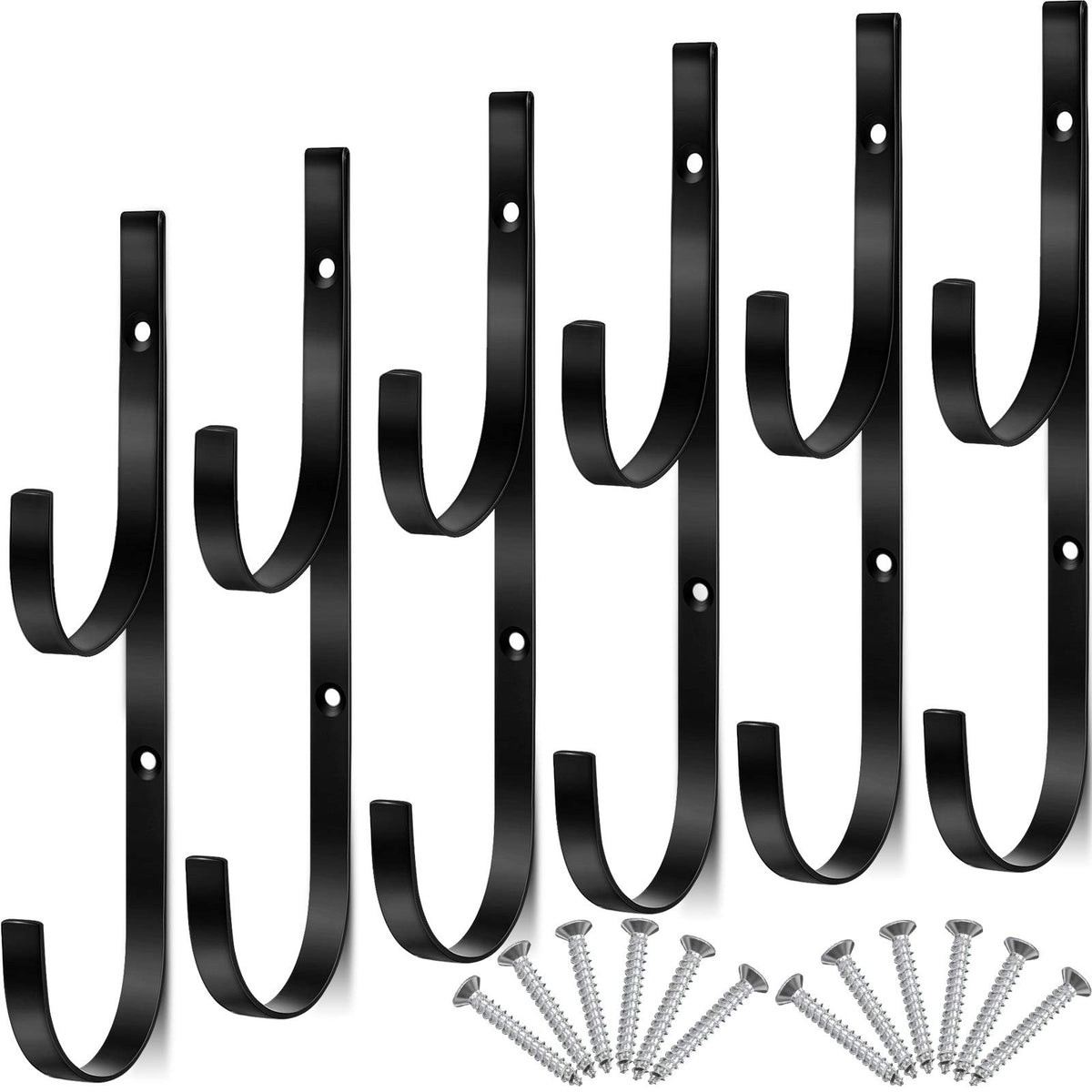 Hotop pool pole hanger six-pack keeps pool tools organized.