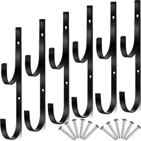 Hotop pool pole hanger six-pack keeps pool tools organized.