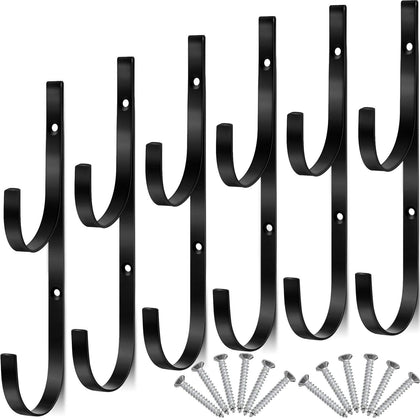 Hotop pool pole hanger six-pack keeps pool tools organized.